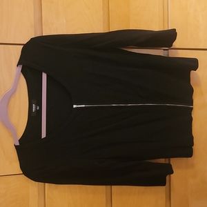 Black zippered cardigan. Size L.